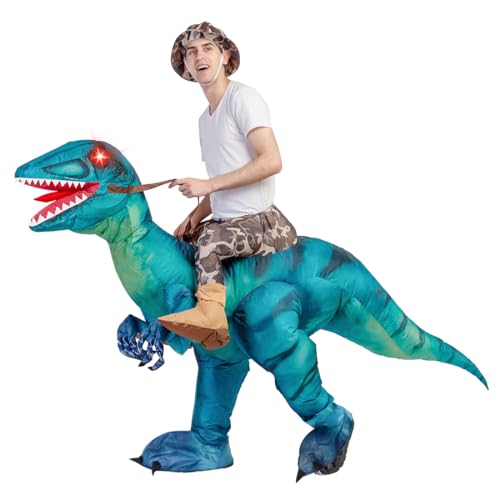 GOOSH Inflatable Dinosaur Costume for Adult Riding T Rex Funny Blow up Women Man...