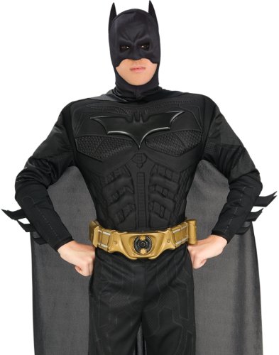 The Dark Knight Batman Deluxe Muscle Chest Costume, Black, Medium