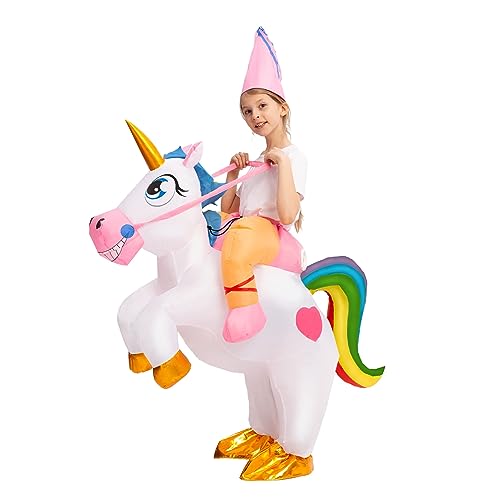 Spooktacular Creations Kids Halloween Inflatable Costumes, Riding a Unicorn, Colorful...