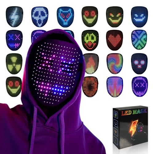 MOYACA Led Mask with Gesture Sensing, Light up mask with 50 Pattern Display for...