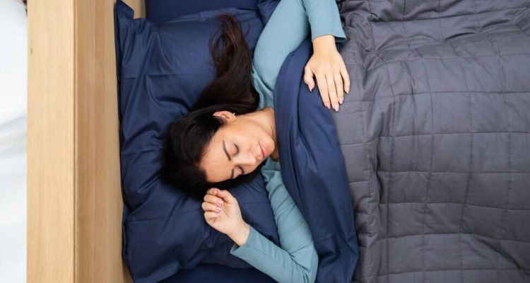 Girl sleeping on the bed