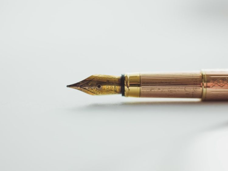 Golden pen for writing